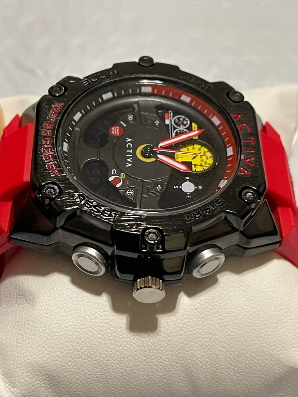 Activa X Invicta Analog & Digital Men's Watch - 55mm, Red & Black